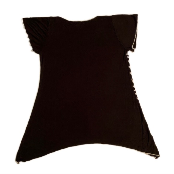 Vintage Y2K Zebra Rhinestone Tunic Top. Gorgeous Graphic Print.Soft, Lightweight - Picture 3 of 4